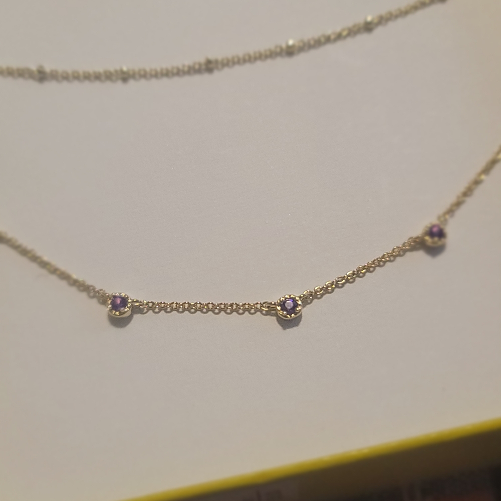 Kendra Scott Gold Necklace with Purple Accents - Picture 2 of 4